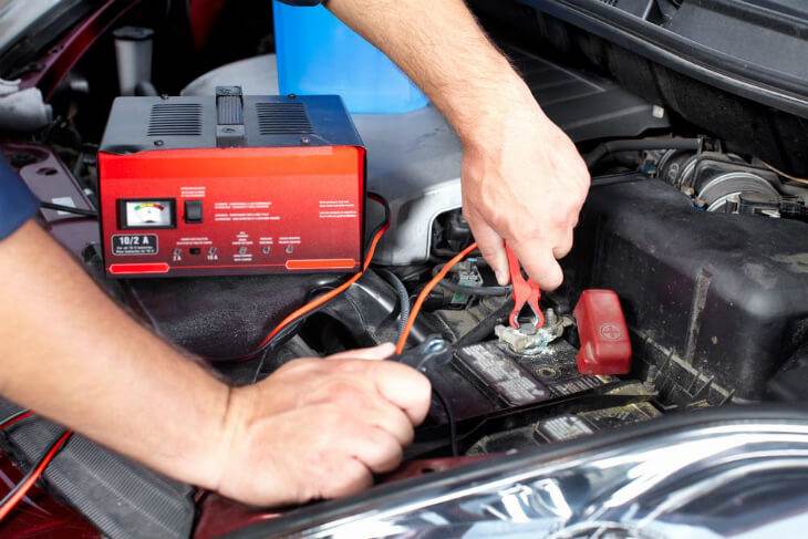 Charging A Car Battery With A Battery Charger