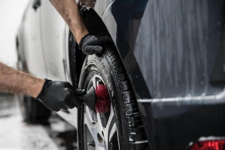 Washing Your Vehicle: Use a wheel cleaning brush.
